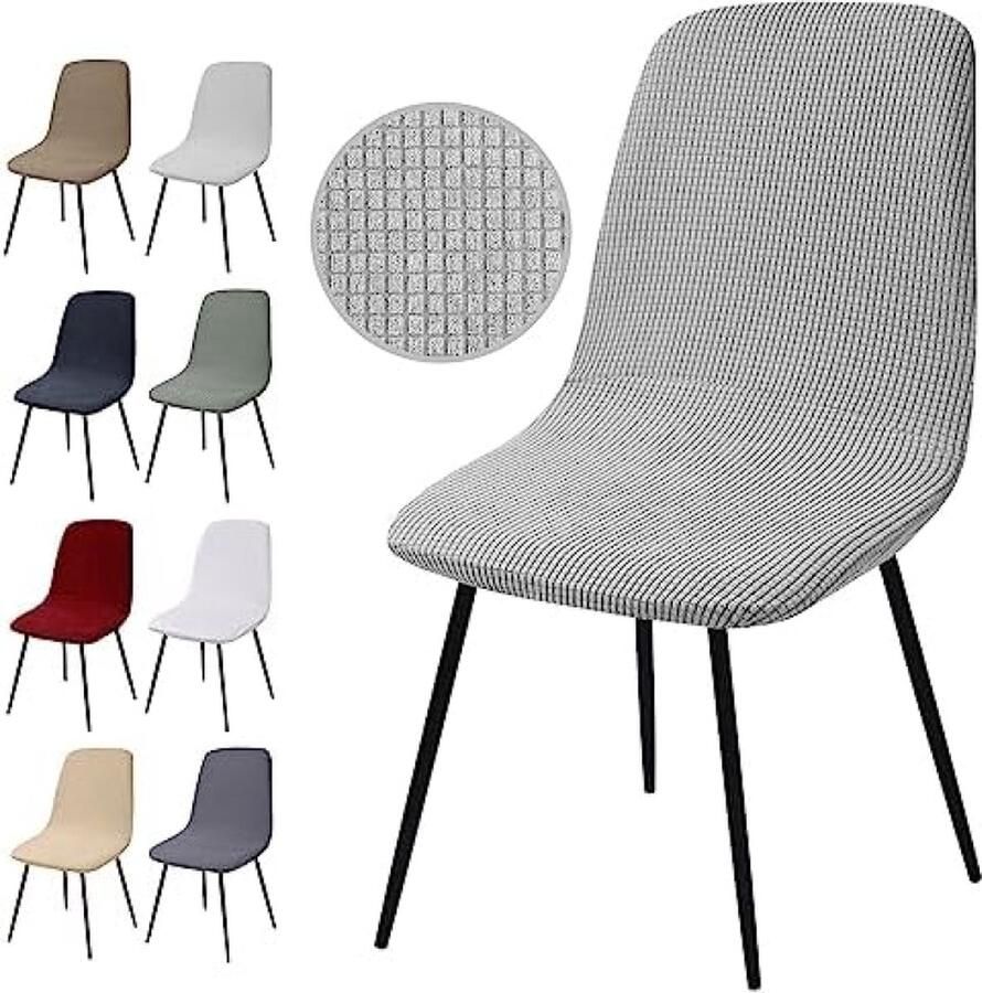 Stoelhoezen Set van 4 Stuks Stretch Stoelhoezen Jacquard Eetkamerstoelhoezen Universele Stoelhoezen Afneembaar Wasbare Stoelhoes voor Eetkamer Hotel Banket Bruiloft Feest