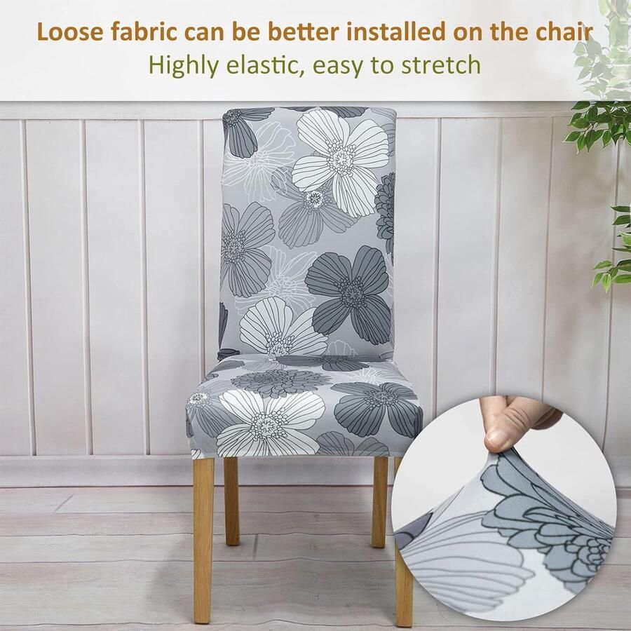 Stoelhoezen set van 4 stuks stretch stoelhoezen voor eetkamerstoelen afneembare wasbare stoelbescherming decoratie stoelbekleding voor huis keuken hotel restaurant banket bruiloft feest