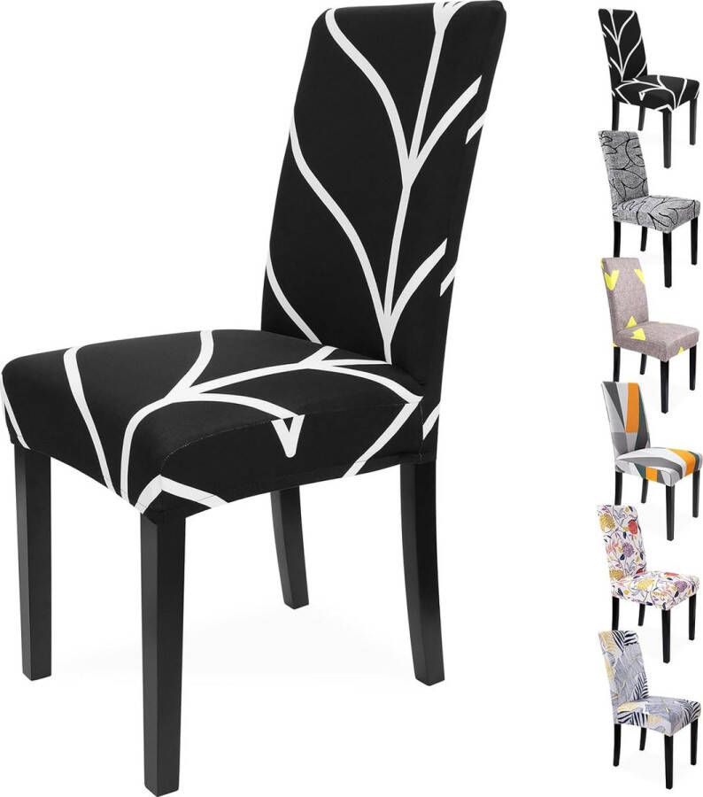 Stoelhoezen set van 4 verdikte stretch stoelhoezen zwart-wit afneembaar wasbaar voor hotels restaurants bruiloften feestdecoratie