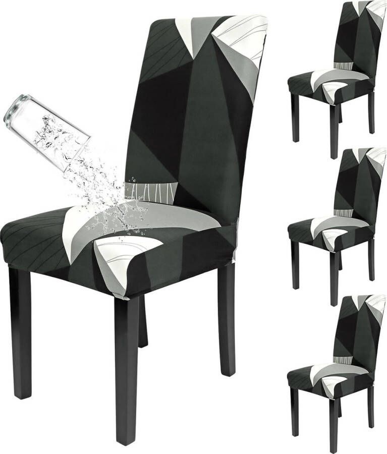 Stoelhoezen set van 4 waterdicht voor eetkamerstoel stretch stoelhoes met elastiek stretch afneembaar eetkamerstoelbeschermstoel voor hotel keuken bruiloftsfeest