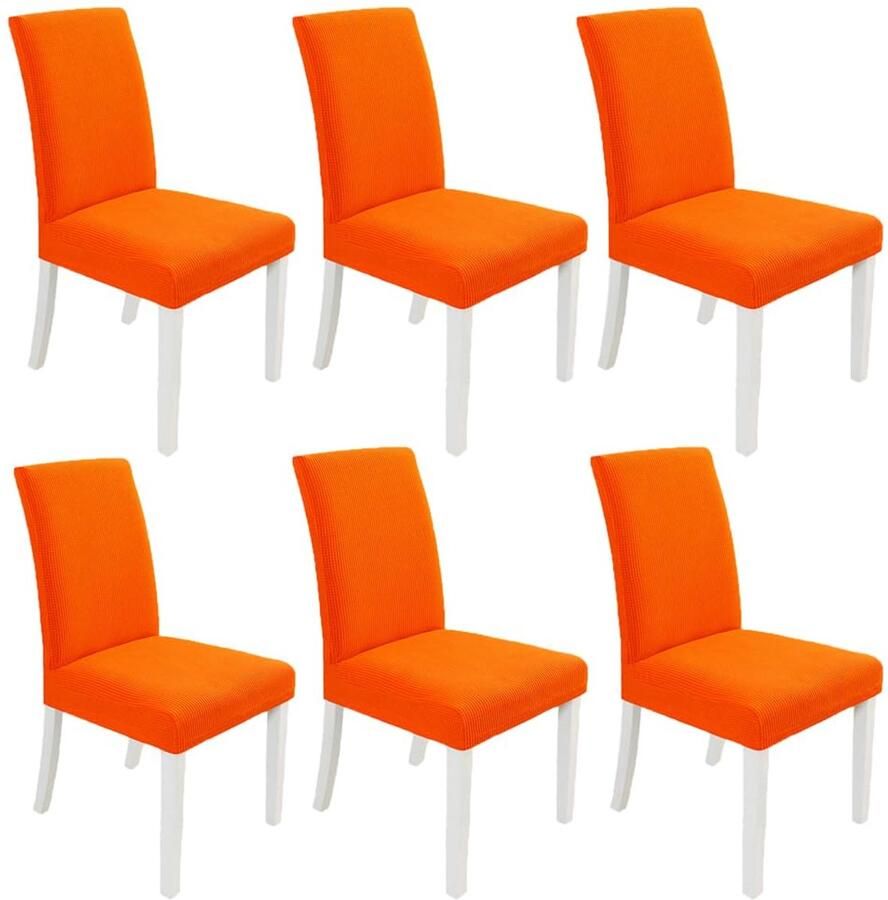Stoelhoezen set van 6 elastisch en zacht universele maat kleuren