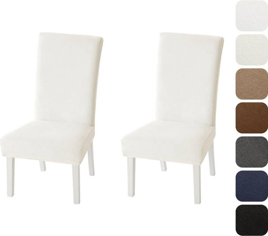 Stoelhoezen set van 6 en 4 stoelhoezen set van 2 kantelbare stoelen wit fluwelen stoelhoezen voor bureaustoel overtrek keuken woonkamer banket familie bruiloft feest stoelhoezen