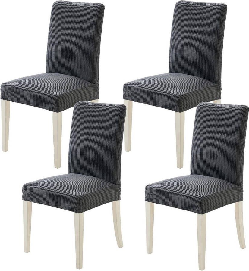 Stoelhoezen set van 6 en 4 stuks grijs afneembare en wasbare stoelhoezen voor bureaustoel bekleding keuken woonkamer banket familie bruiloft feest
