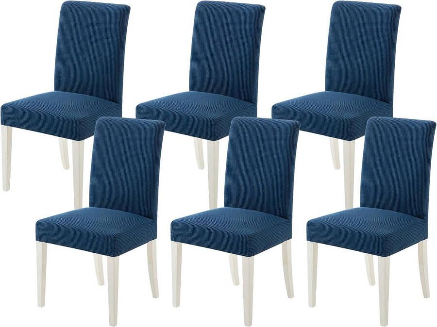 Stoelhoezen set van 6 stoelhoezen schommelstoelen hoezen voor stoelen marineblauw afneembaar en wasbaar voor bureaustoel overtrek keuken woonkamer banket familie bruiloft feest