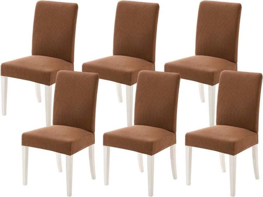 Stoelhoezen set van 6 stoelhoezen schommelstoelhoezen voor stoelen curry licht stoelhoezen afneembaar en wasbaar voor bureaustoel bekleding keuken woonkamer banket familie