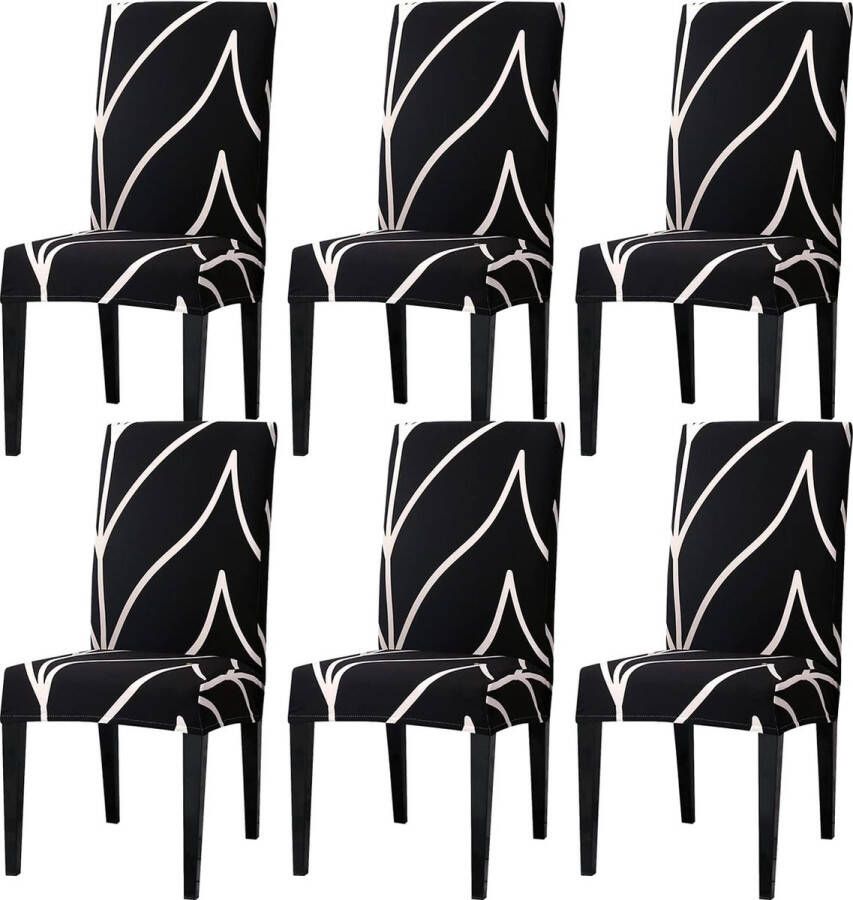 Stoelhoezen set van 6 stretch stoelhoezen voor eetkamerstoelen afneembare wasbare stoelen bescherming decoratie stoelhoes voor thuis keuken hotel restaurant banket bruiloft feest