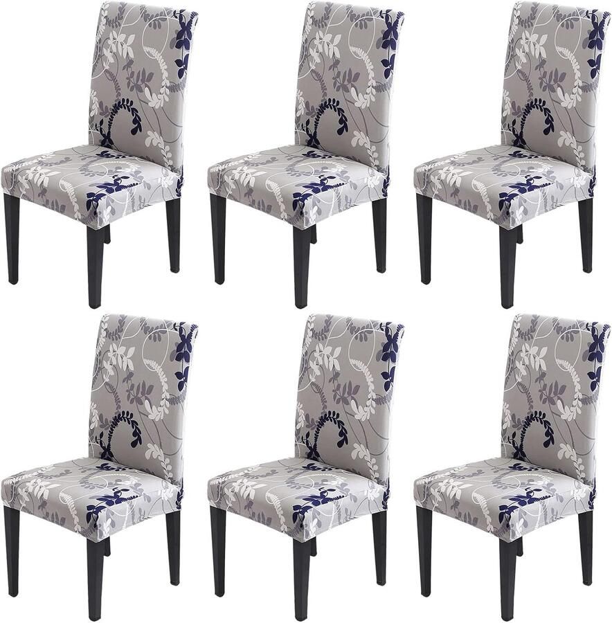 Stoelhoezen Set van 6 stretch stoelhoezen voor eetkamerstoelen afneembare wasbare stoelen bescherming decoratie stoelhoes voor thuis keuken hotel restaurant banket bruiloft feest