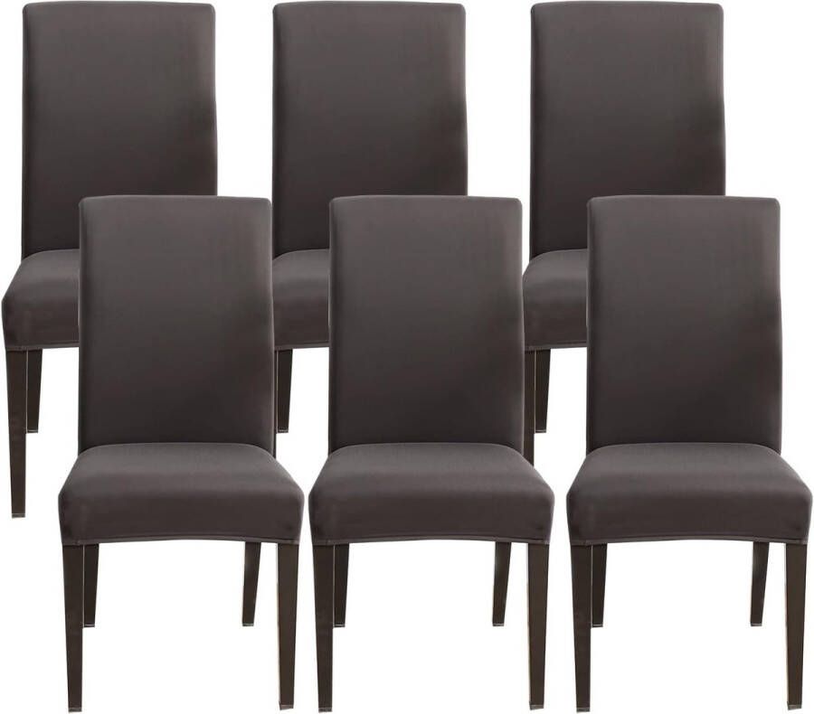 Stoelhoezen set van 6 Stretch stoelhoezen voor eetkamerstoelen schommelstoel Stretch stoelbeschermer afneembaar wasbaar universele stoelhoes voor stoel eetkamer kantoor banket
