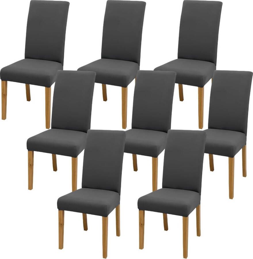 Stoelhoezen set van 8 stretch stoelhoezen schommelstoelen stretch stoelhoes elastische moderne hoes voor eetkamer stoel bruiloft feesten banket (antraciet)