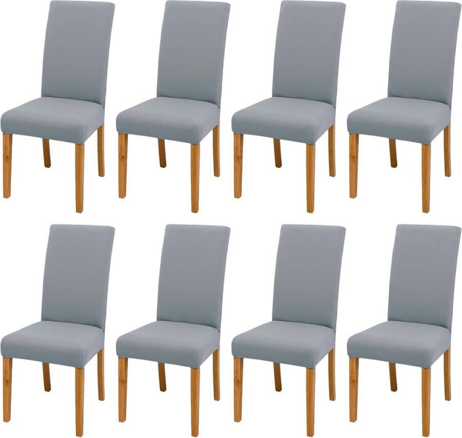 Stoelhoezen set van 8 stretch stoelhoezen schommelstoelen stretch stoelhoes elastische moderne hoes voor eetkamer stoel bruiloft feesten banket (lichtgrijs)