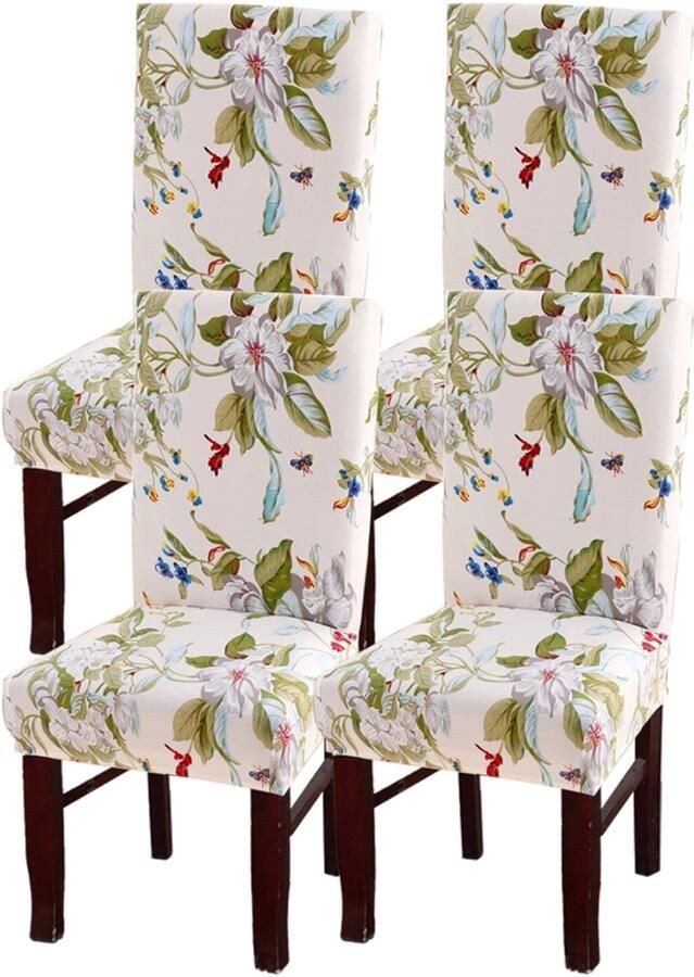 Stoelhoezen stretch Stoelhoezen eetkamerstoelen Elastisch materiaal geschikt voor kinderen 4 stuks Voor feesten en dagelijks gebruik