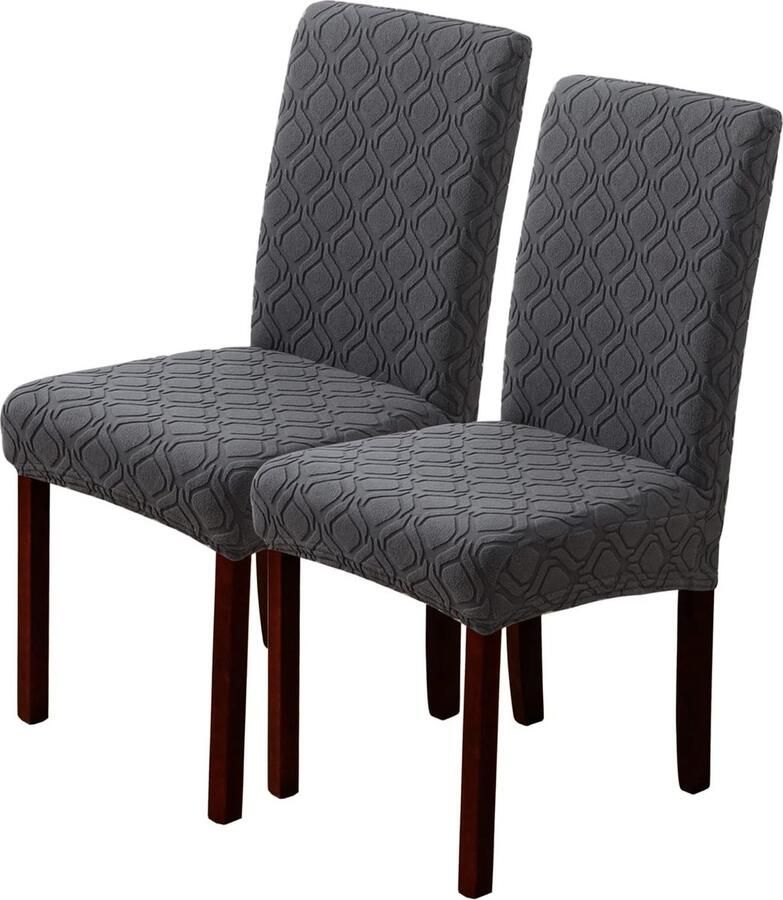 Stoelhoezen stretch stoelhoezen schommelstoelen afneembaar wasbaar voor eetkamer keuken hotel (set van 2 grijs)