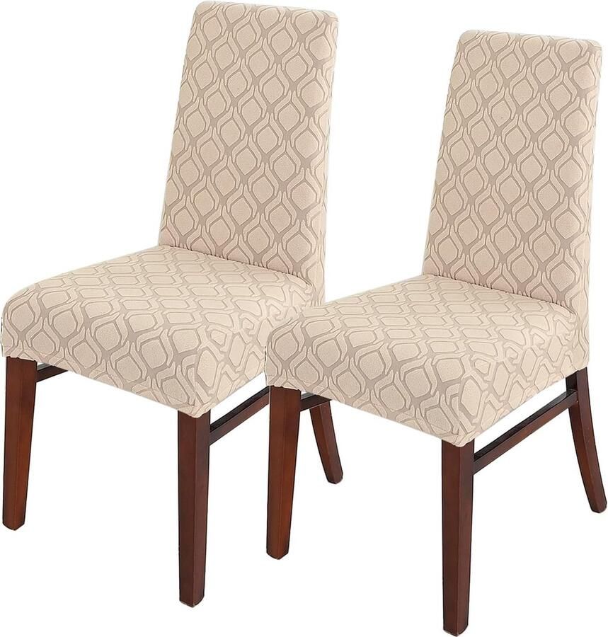 Stoelhoezen Stretch stoelhoezen Schommelstoelen Afneembare wasbare stoelhoezen voor eetkamer keuken hotel (set van 2 zand)