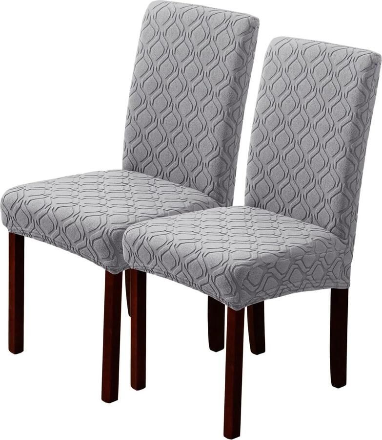 Goodivery Stoelhoezen Stretch stoelhoezen Schommelstoelen Afneembare wasbare stoelhoezen voor eetkamer keuken hotel (set van 2 lichtgrijs)