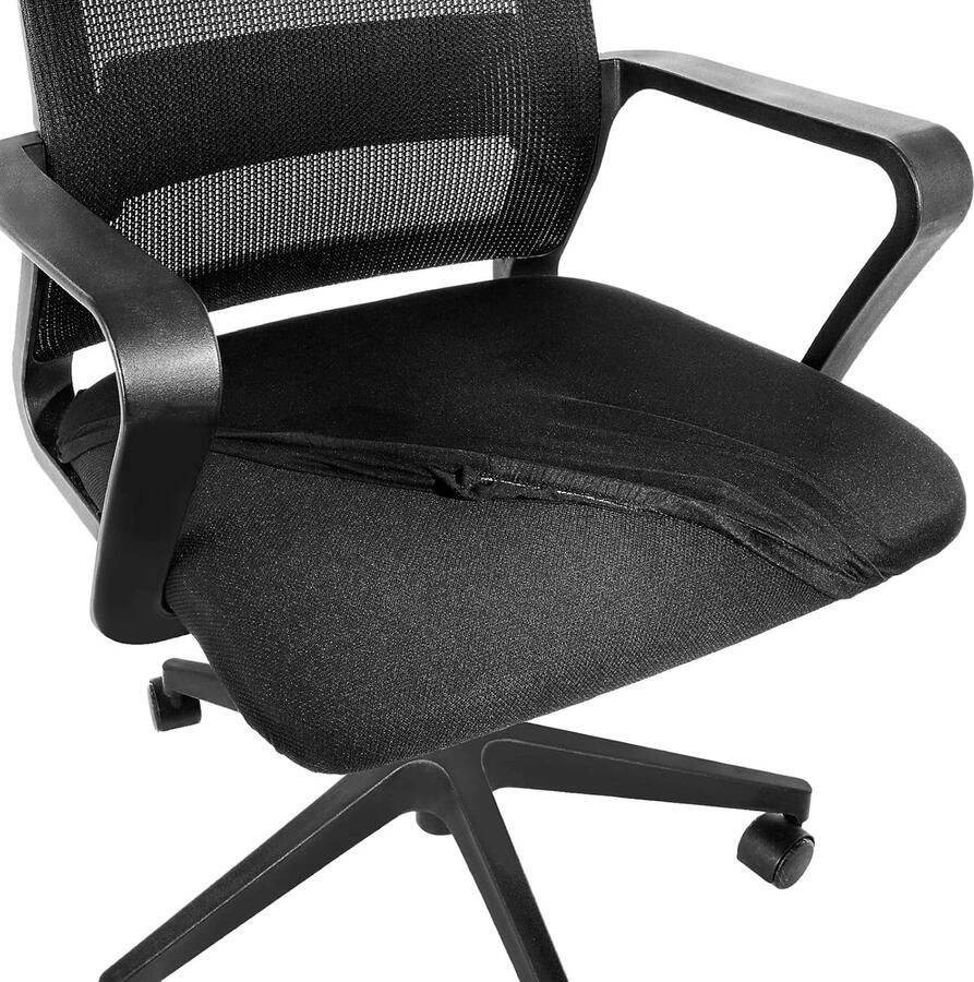 Stoelhoezen voor bureaustoel 2 stuks stretch afneembaar wasbaar bureaucomputerstoelhoezen antislip beschermers computerzitkussenhoezen comfortabele bescherming