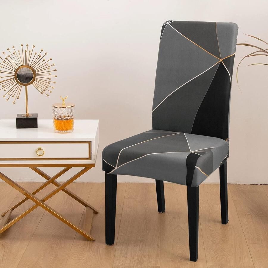 Stoelhoezen voor eetkamerstoelen 4 eetkamerstoelhoezen set van 4 elastische eetkamerstoelhoezen afneembare wasbare stoelhoes met rugleuning voor huisdecoratie keuken eetkamer feest hotel
