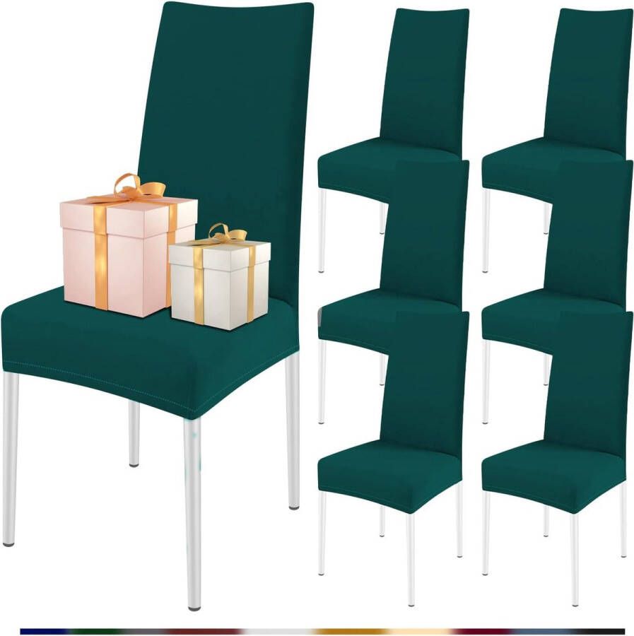 Stoelhoezen voor eetkamerstoelen elastisch modern universeel voor restaurant hotel banket party decoratie (groen set van 6)