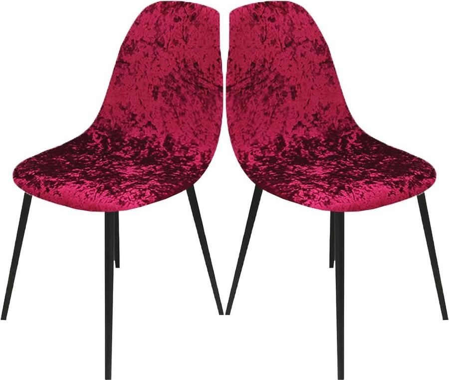 Stoelhoezen voor Eetkamerstoelen Fluwelen Stretch Covers Set van 2 4 6 Universele Pasvorm Rood