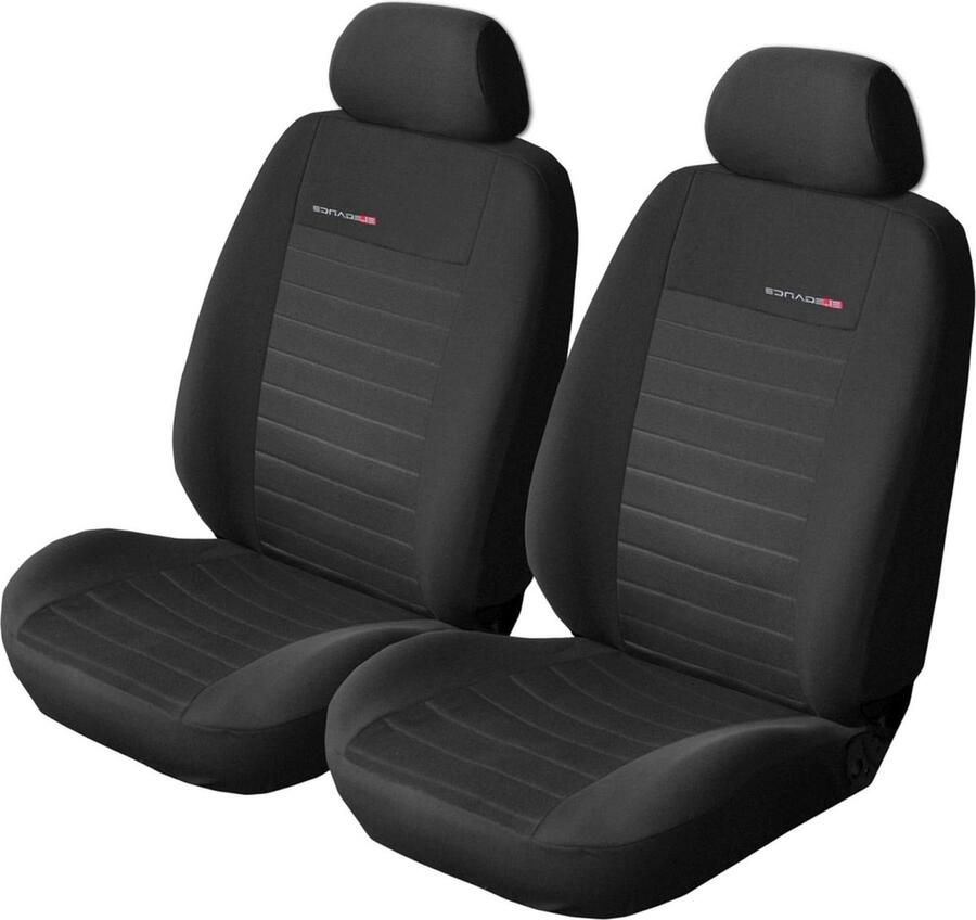 Stoelhoezen voorstoelen auto donker grijs met airbag systeem Elegance P1 Elegance P4 Stoelhoezen