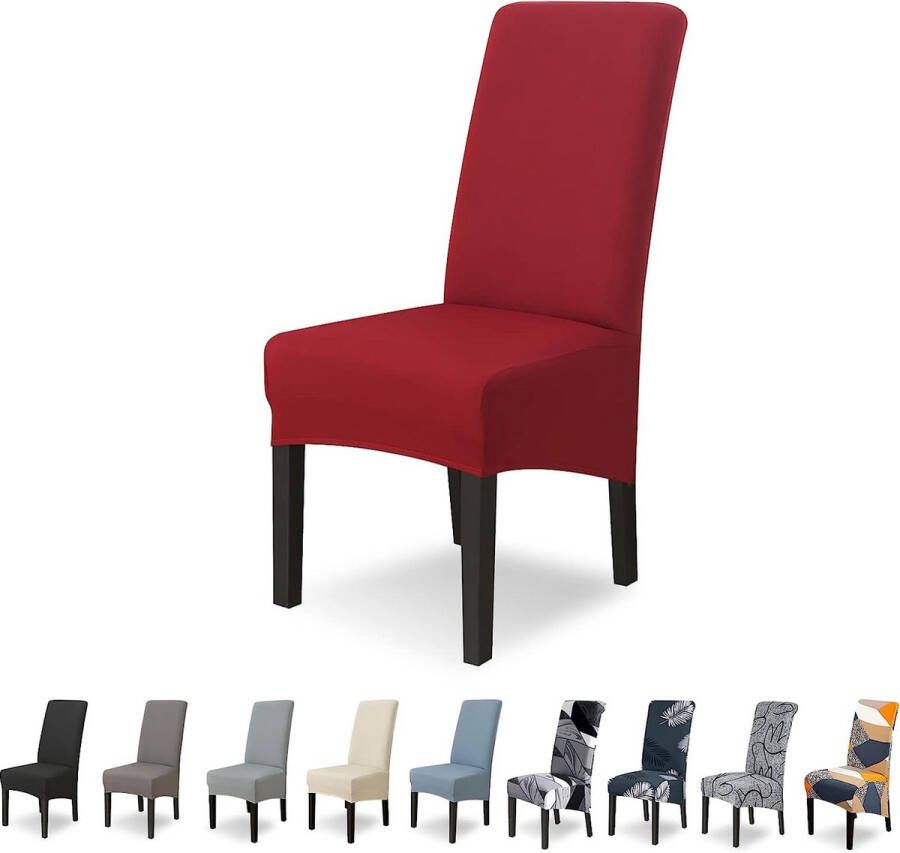 Stoelhoezen XL set van 4 stuks stretch stoelhoezen schommelstoelen XL voor eetkamerstoelen spandex universele stoelhoes grote eetkamerstoelhoezen voor stoel eetkamer hotel banket rode wijn
