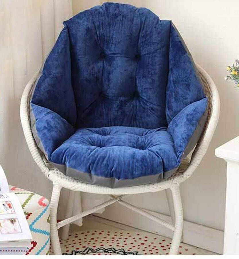 Stoelkussen dik stoelkussen met rugpaneel warm zitkussen voor tuinmeubelen tuinstoel met hoge rugleuning aangename bekleding voor kantoor auto en school