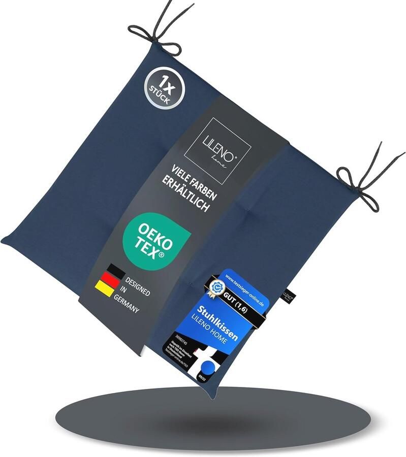 Stoelkussen Donkerblauw 40 x 40 cm UV-bestendig voor Binnen en Buiten Comfortabel Zitkussen voor Tuinstoelen en Eetkamerstoelen