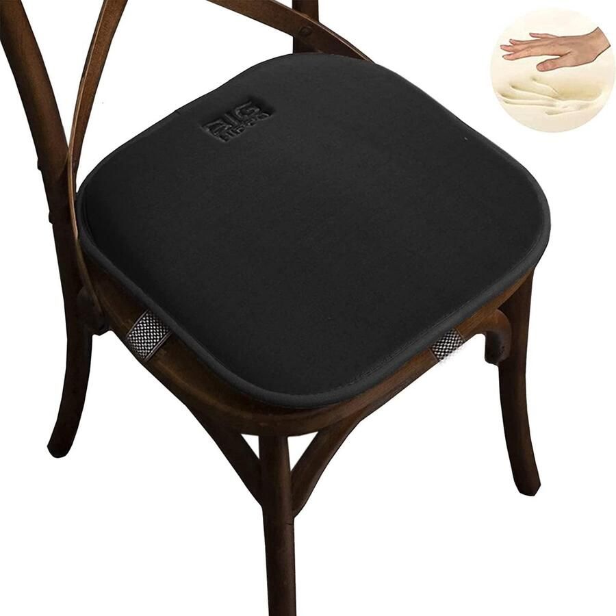 Stoelkussen Traagschuim Ergonomisch Zitkussen Bureaustoel Autostoelkussen Verhoogd Zitkussen Universeel voor Alle Stoelen Zwart