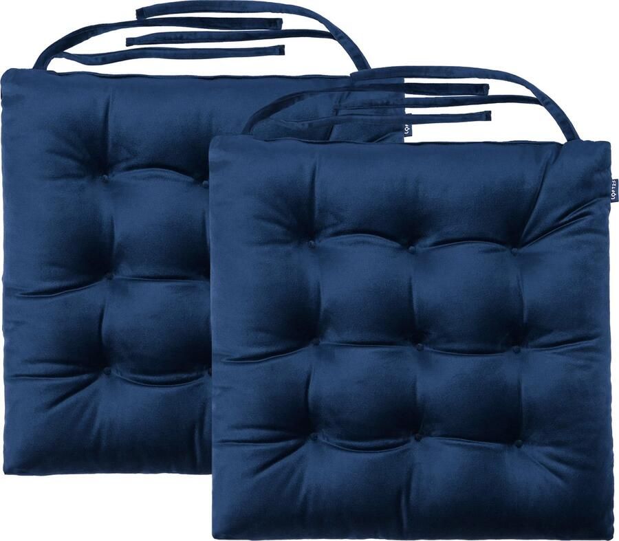 Stoelkussens Eetkamer Stoelkussen Stoelkussens met Lint Slipvrij Getuft Binnen Zitkussen Flueel Zitkussens Kussens voor Stoelen 42x40 cm