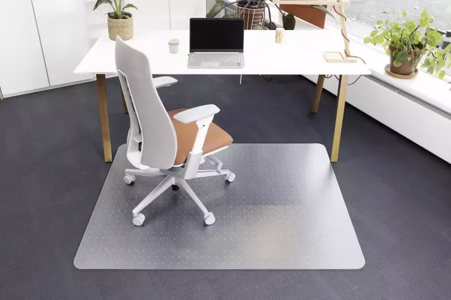Stoelmat Rillstab bureau tapijt 120x 150 cm vloerbeschermer PET – transparant bureau accessoires beschermt tapijt en vloerbedekking - Foto 2