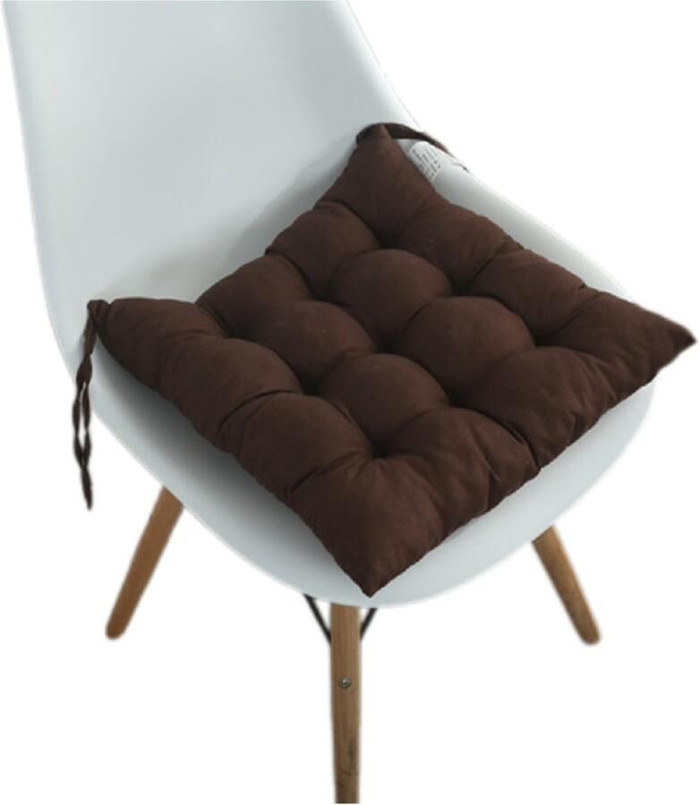 Stoelmat voor binnen buiten *1 vierkante katoenen stoelmat rotan stoelkussen geschikt voor schommelstoel eetkamer terras camping keukenstoel (40X40 cm) donkerbruin