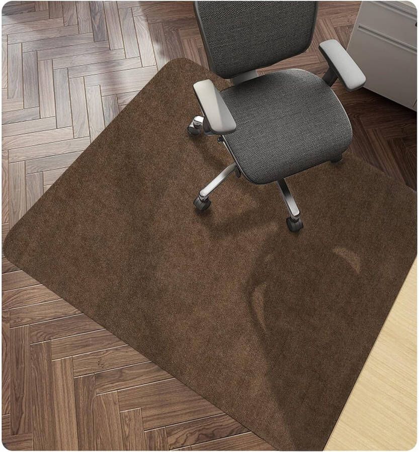 Stoelmat voor harde vloeren bureaustoelmat 90 x 140 cm 4 mm dik thuiskantoorstoelmat antislip beschermmat voor bureaustoelen geschikt voor parket- laminaat- vinyl- en tegelvloeren bruin