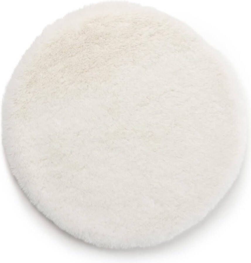 Stoelplaat zitkussen kunstbont 100% polyester 38 cm wit chair pad seat cushion faux fur 100% polyester 38 cm wit