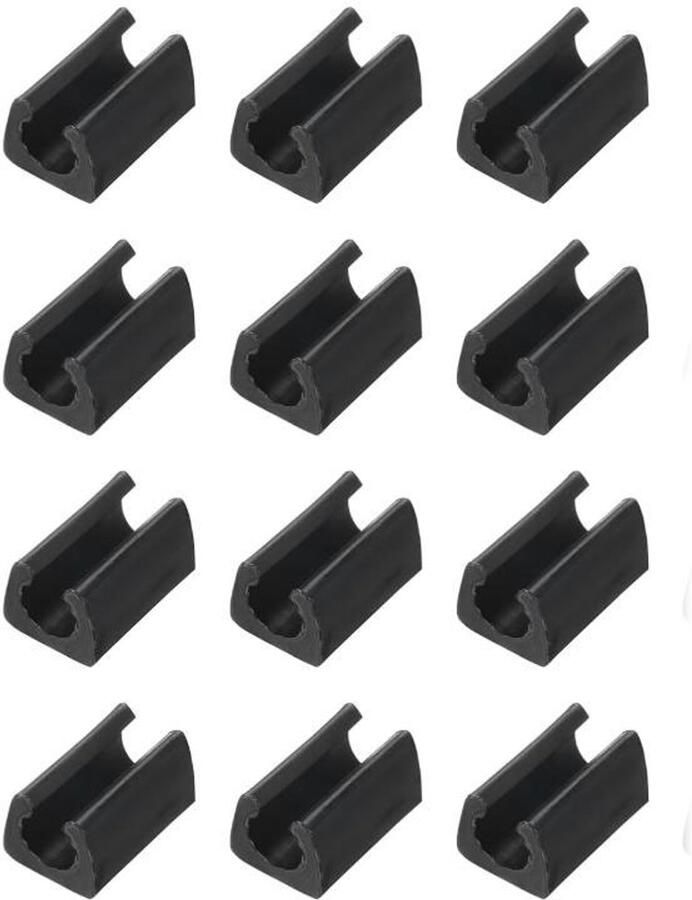 Stoelpoot beschermers 12 Stuks Stoelpootdoppen Ronde Buisframes Plastic Viltjes Vloerbeschermers Buisframe Stoelpoten Vloerglijders Vloerbescherming 17 mm dia Zwart