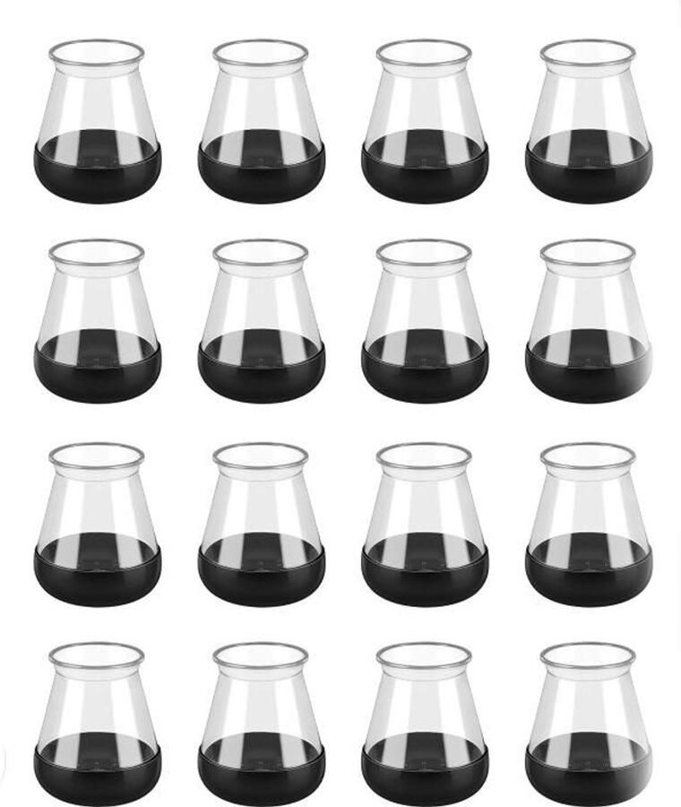 Stoelpoot beschermers 16 stuks Rond Siliconen Stoelpootdoppen Vloerbescherming Stoelpoot sokken Doppen 14-20mm -Transparant