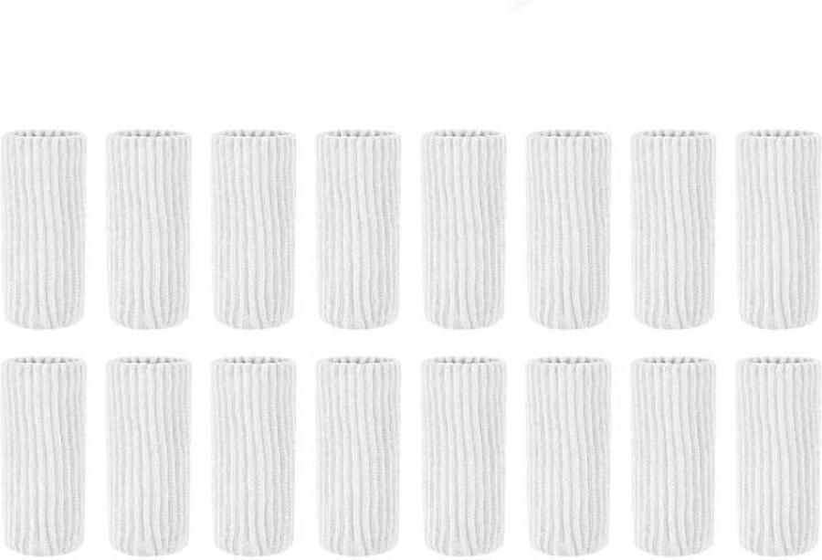 Stoelpoot Beschermers 16 stuks Vloerbeschermer Polyester Stoelpoot Sokken Elastische Stoelpoot Beschermers Stoelsokjes Stoelpootdoppen Stoelpootbeschermers Stoelsokken 8×4cm Zwart