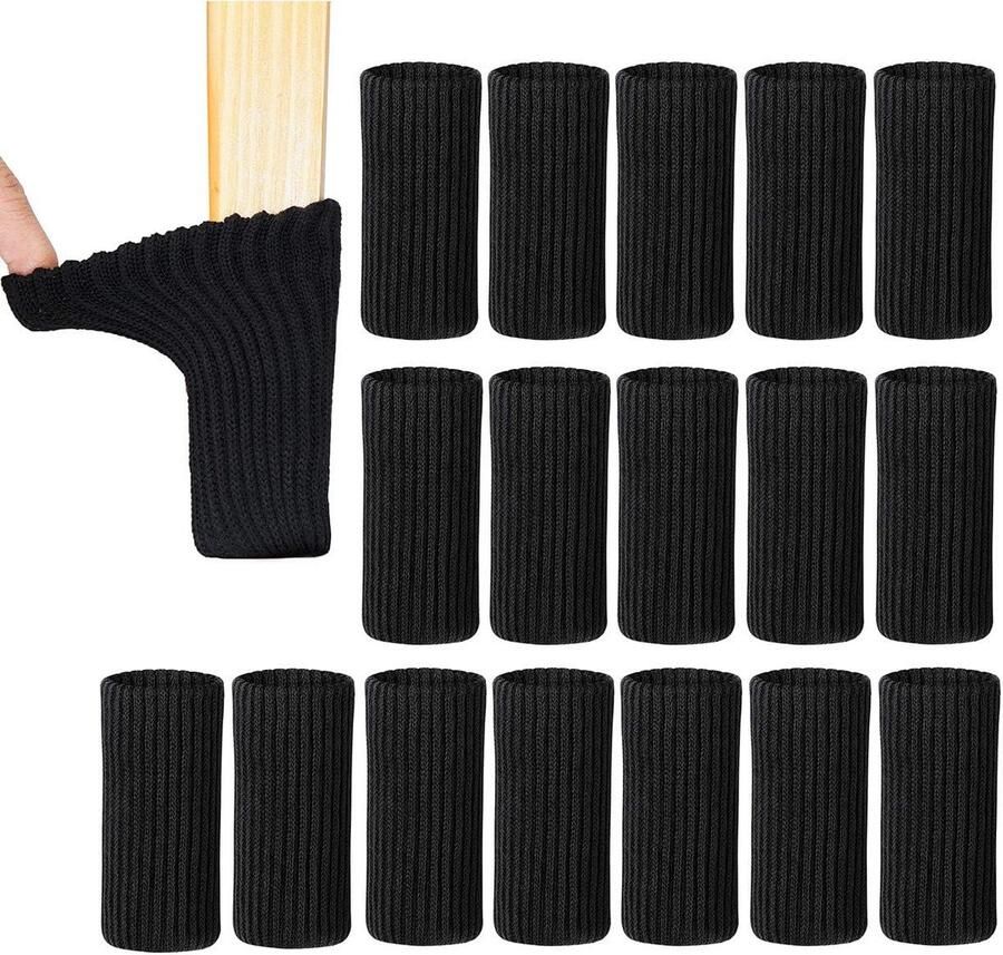 Stoelpoot Beschermers 24 Stuks Vloerbeschermer Viltjes Stoelpoten – Stoelpoot Sokken – Poten Voor Meubels Stoelsokken Stoeldoppen Machinewasbaar Met Siliconen Strips Herbruikbaar