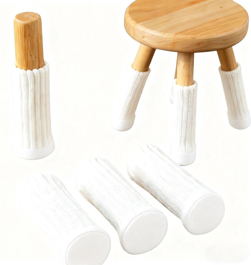 Stoelpoot Beschermers 4-delig Vloerbescherming Tegen Krassen Geluidsdemper Voor Meubels Voor Alle Vloertypes Incl. Antislip Vilt