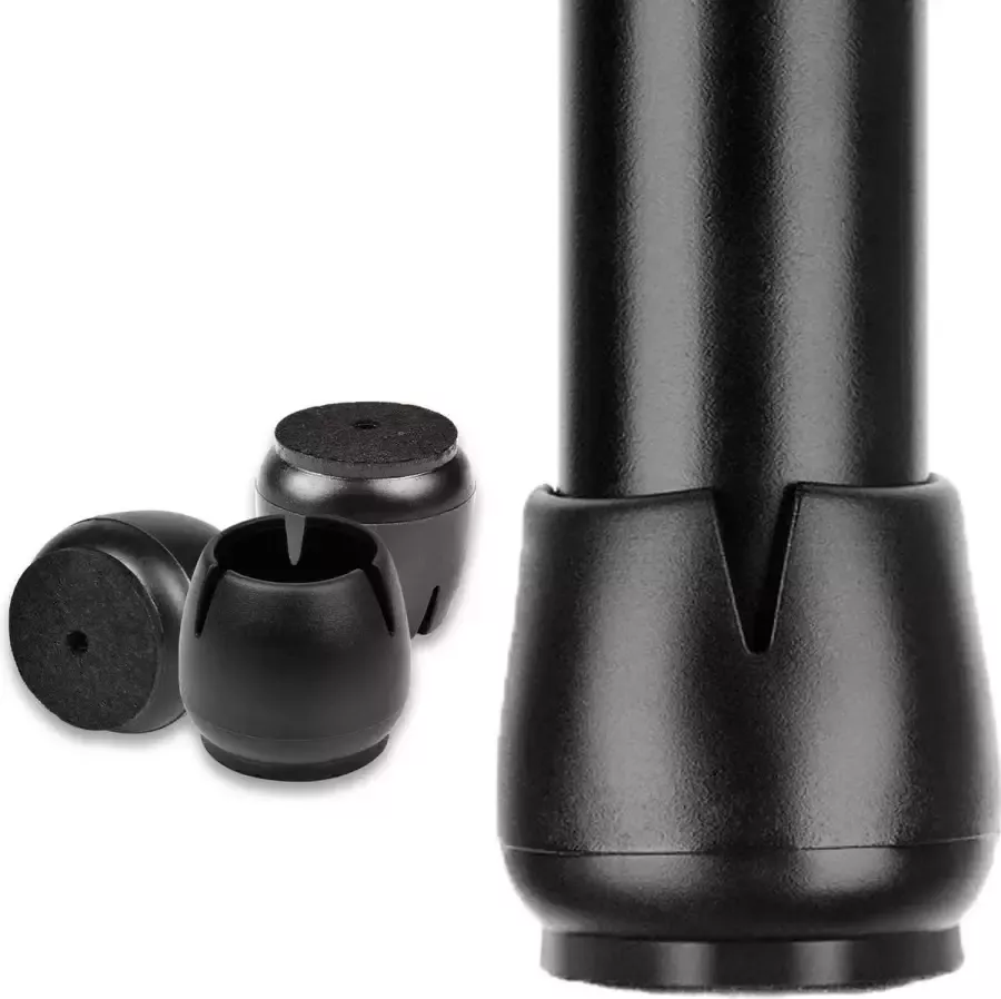 TechTy Stoelpoot beschermers Dopjes viltjes Anti-kras vloerbescherming vilt Zwart 16 stuks 26-29mm