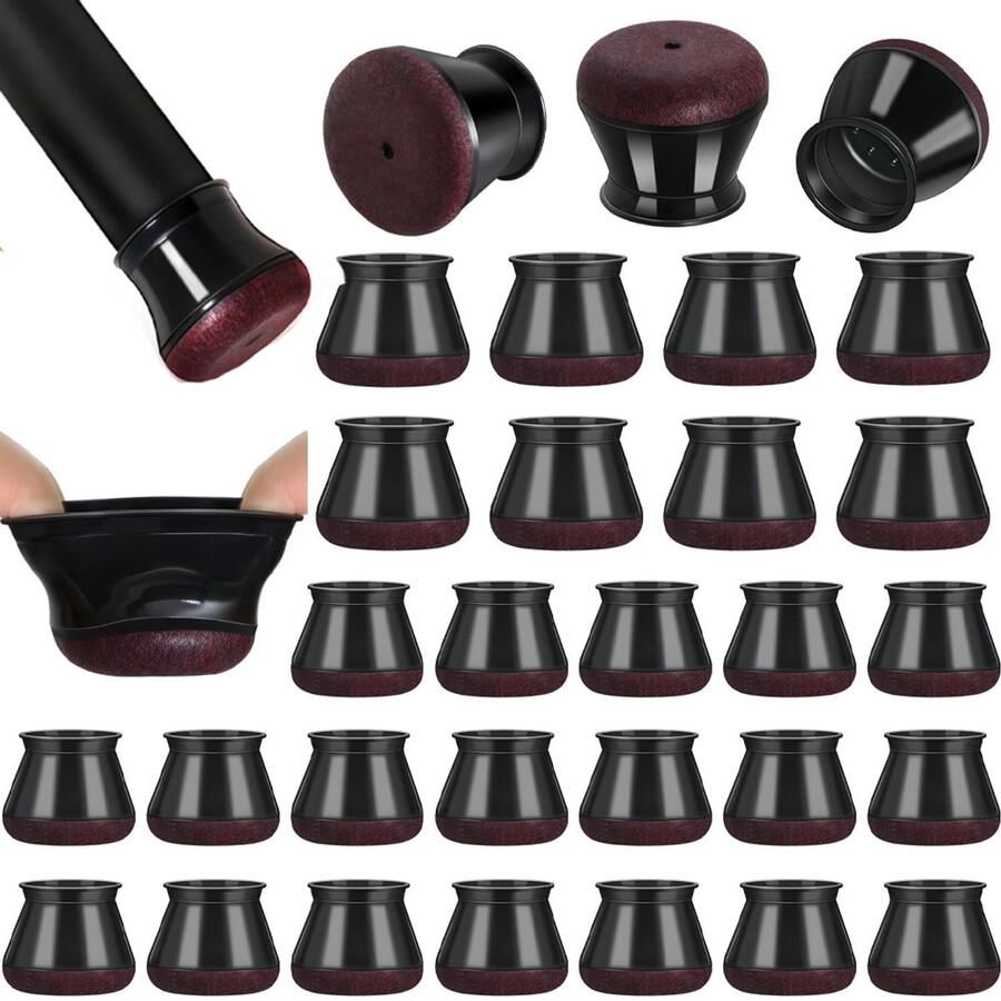 Stoelpoot Beschermers Stoelpoot Sokken Stoelpootdoppen Stoelpoot Viltjes Stoelpootbeschermers Stoeldoppen Vloerbeschermer Stoelsokken Meubelbeschermers Vloerbescherming Voor Ronde En Vierkant Poten Siliconen 3 Size 32 Stuks