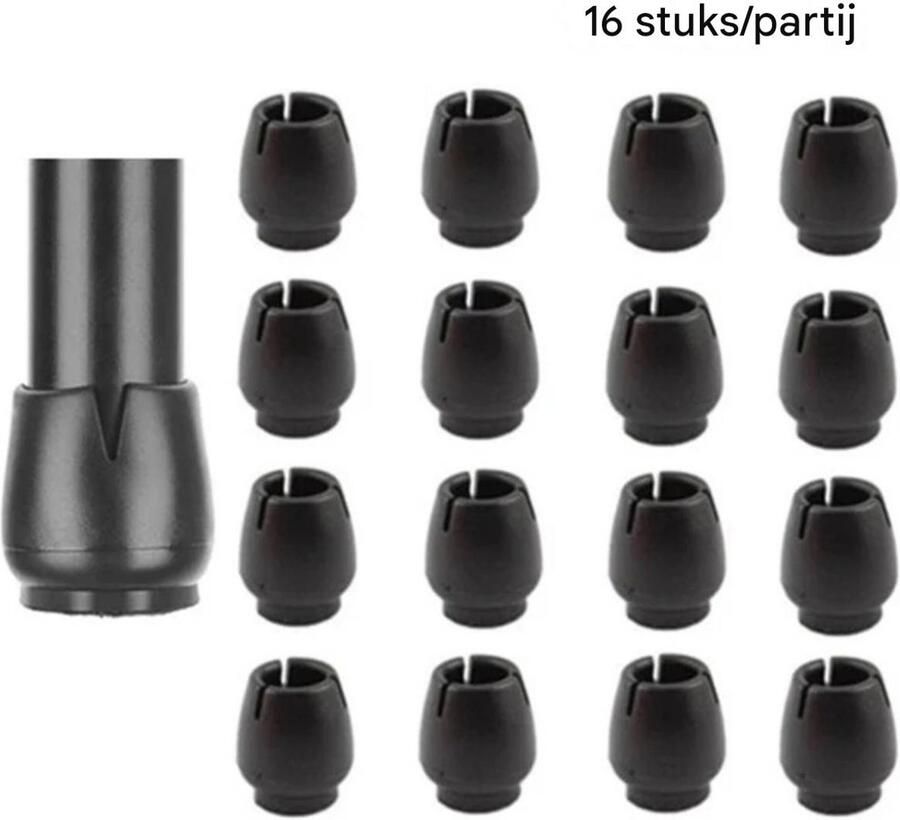 Stoelpoot Beschermers Viltjes Stoelpoten Vloerbeschermer Stoelpoothoezen Stoelpootdoppen Anti Kras Vilt 16 stuks 12-16 mm Zwart
