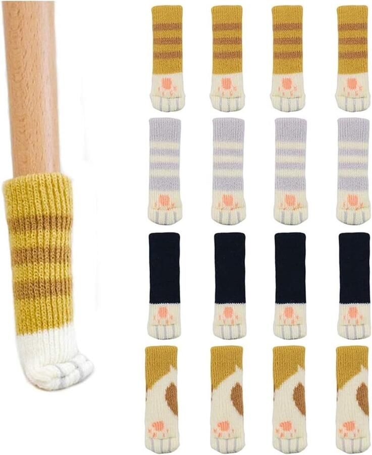 Stoelpoot beschermers Vloerbeschermers Stoelpoot Sokken Stoelpoot Doppen Hoge Elastische Vloerbeschermer Stoel Sokken stoelhoezen voor meubels Voetbeschermers Krasbestendige Kattenpoot voorkomen krassen