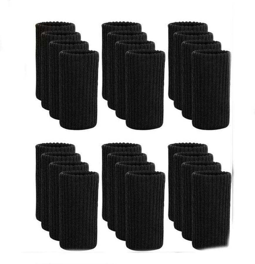 Stoelpoot Doppen 24 Stuks Stoelpoot beschermers Vloerbeschermer Polyester Stoelbeschermer Meubelpoot Poten voor Meubels Stoelpoot sokken 6-18mm Zwart