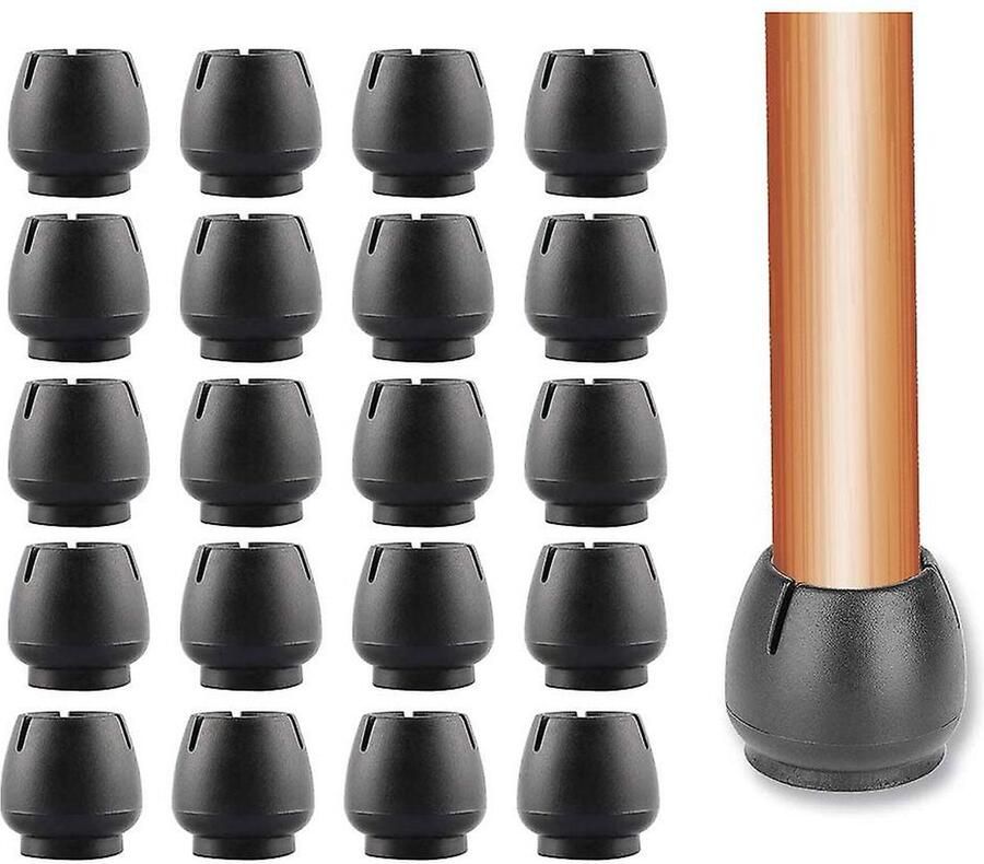 Stoelpoot beschermers Stoelpoot Doppen Premium Stoelpootdoppen Ronde Stoeldoppen Stoelpoot Glijders Stoelsokjes met Anti-Kras Vilt Meubelpoot Vloerbeschermer Zwart 20 stuks 25-29mm