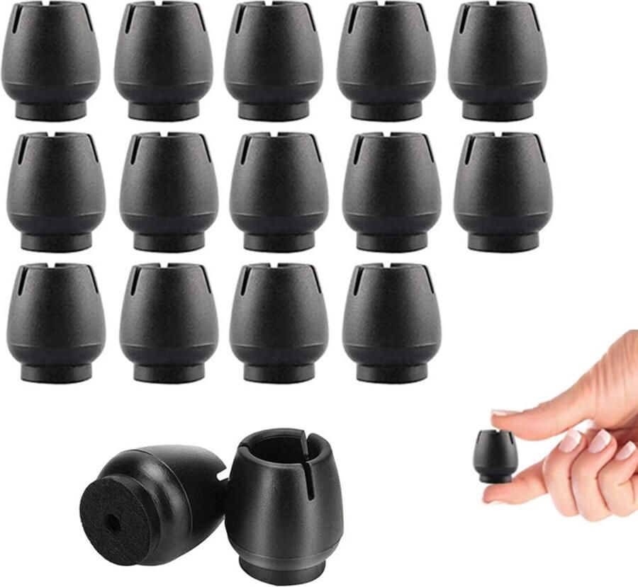 Stoelpoot Doppen Stoelbeschermer Stoelpootbeschermers Stoelpoot beschermers 12-16mm Met Anti-Kras Vilt Beschermers Vloerbescherming Voor ronde meubelpoten Voor klapstoelen eetkamerstoelen terrasstoelen 16 Stuks Rond Zwart