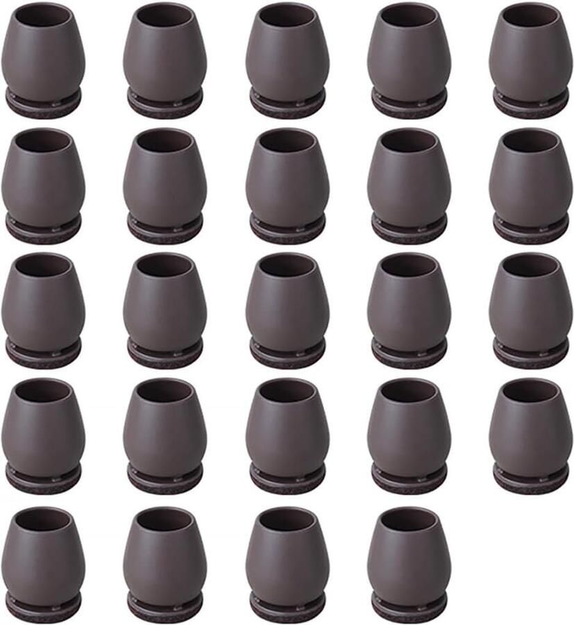 Stoelpootbeschermer Stille voetkussentjes voor kruktafels Tafel- en stoelpoothoezen met verdikte rand Stoelpootdoppen Flexibel Rond Krasbestendig Stoelpootbeschermer Vloerbescherming 24 stuks Bruin