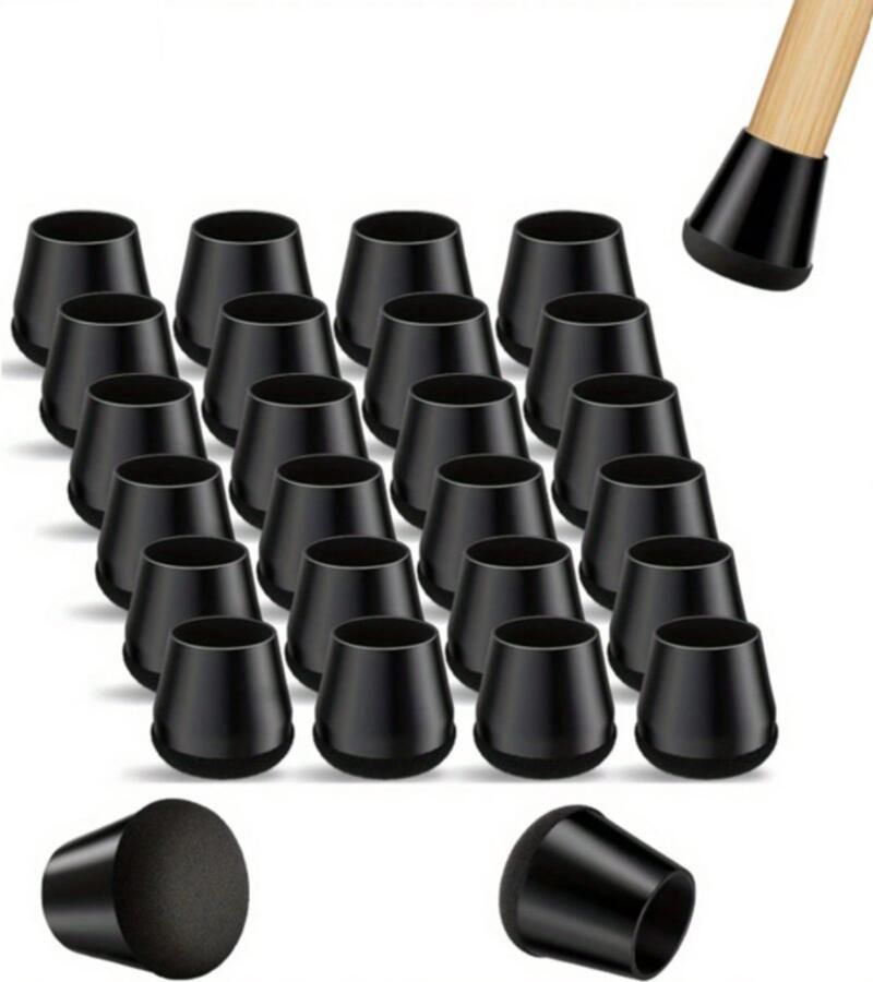 Stoelpootbeschermers Silliconen Beschermers Met Viltjes Vilt Voor Stoelpoten Bescherming Rekbare Siliconen Met Vilt Aan De Onderkant Voor 4 Stoelen 16 Stuks Maat M