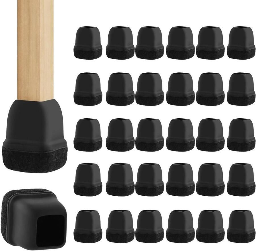 Stoelpootdoppen 32 stuks zwart 14-29 mm Vloerbescherming Slijtvast