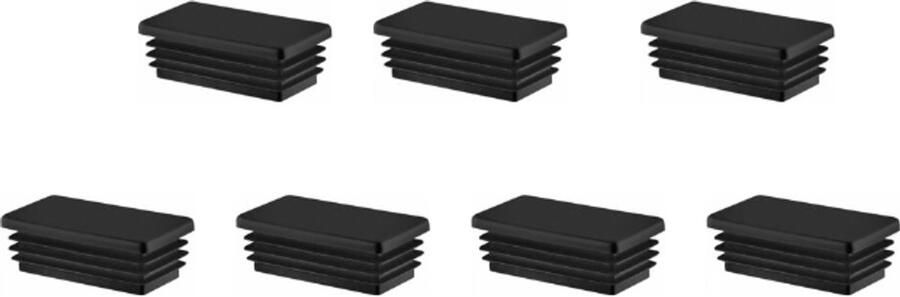 Stoelpootdoppen 7 Stuks 30 x 60 mm Rechthoek Kunststof Zwart Stoelpoot beschermers Vloerbescherming Voor stoelpoot om meubels te beschermen Vierkante Eindstoppen Voetdoppen voor stoelpoten Planken