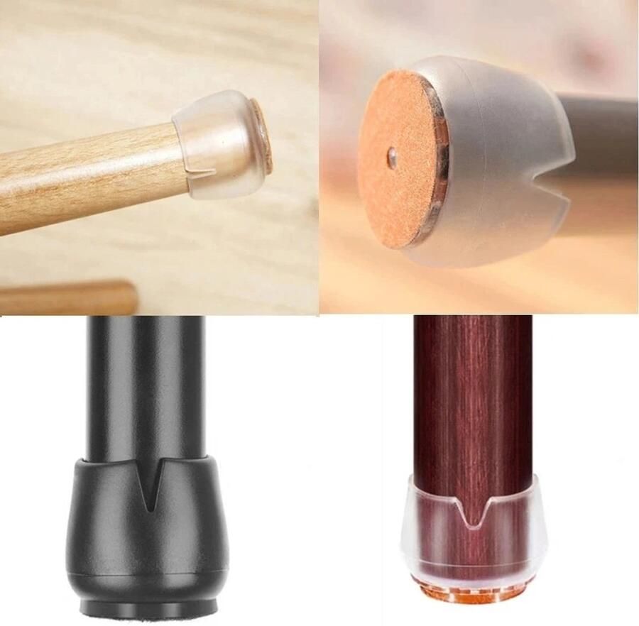 S4D Stoelpoot Beschermers Stoelpoot Viltjes Stoelpoot Doppen Set van 24 STUKS ! Voor Stoel Poten Van 12 tot 16 MM Ø Zwart