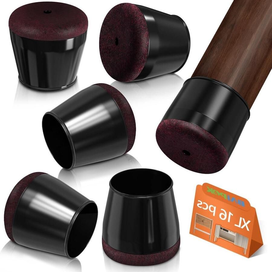 Stoelpootdoppen rechthoekig 16 stuks beschermkappen vilten glijders transparante siliconen Stoelpootbeschermers hardhouten vloeren stoelpootbeschermers